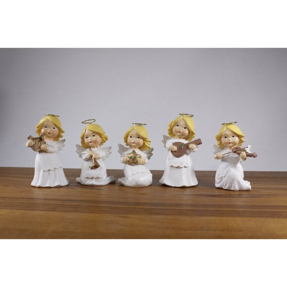 1990s Angel orchestra Christmas figurines, Angel musicians holiday home decor - Picture 2 of 10